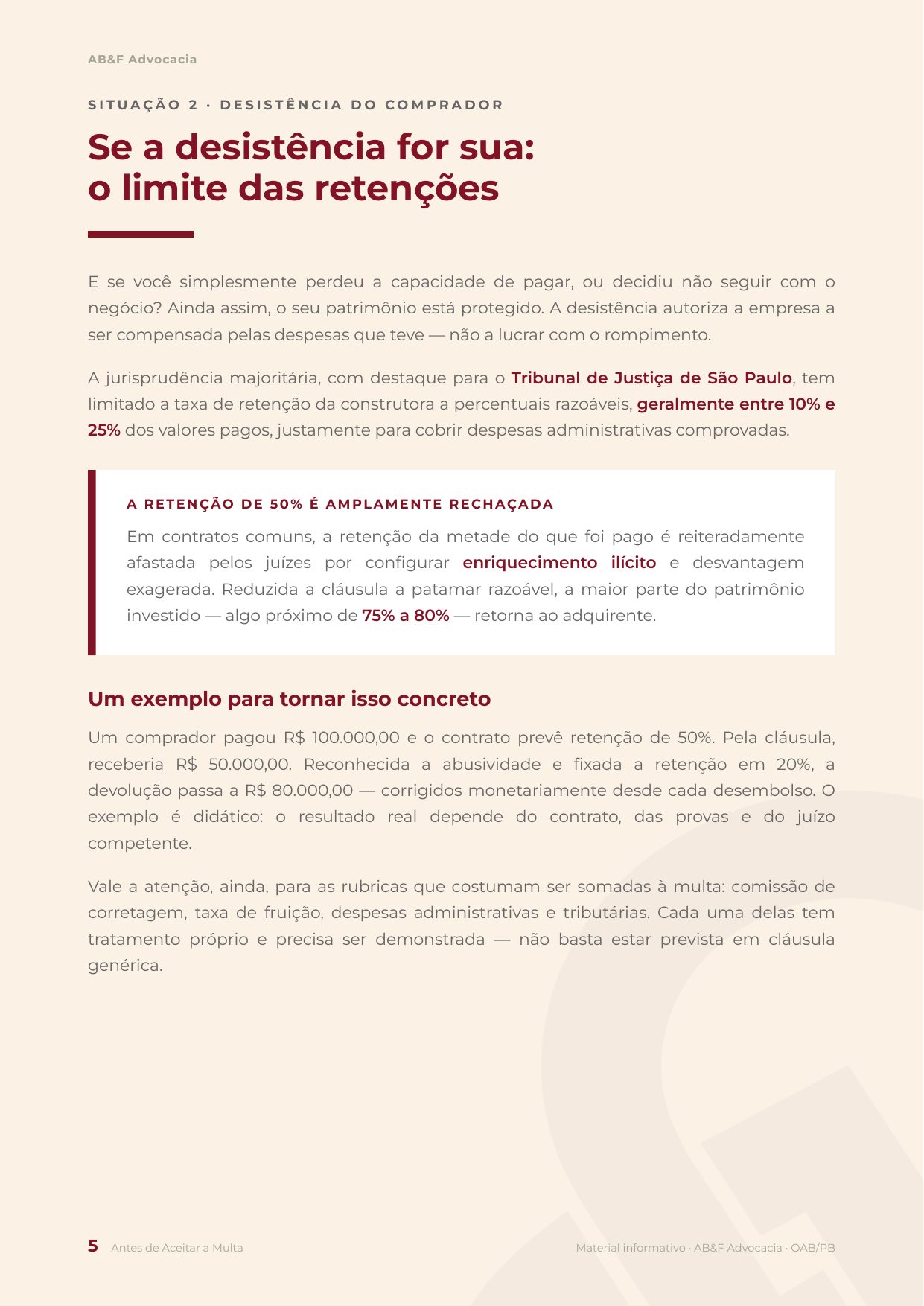 Página do material: se a desistência for sua